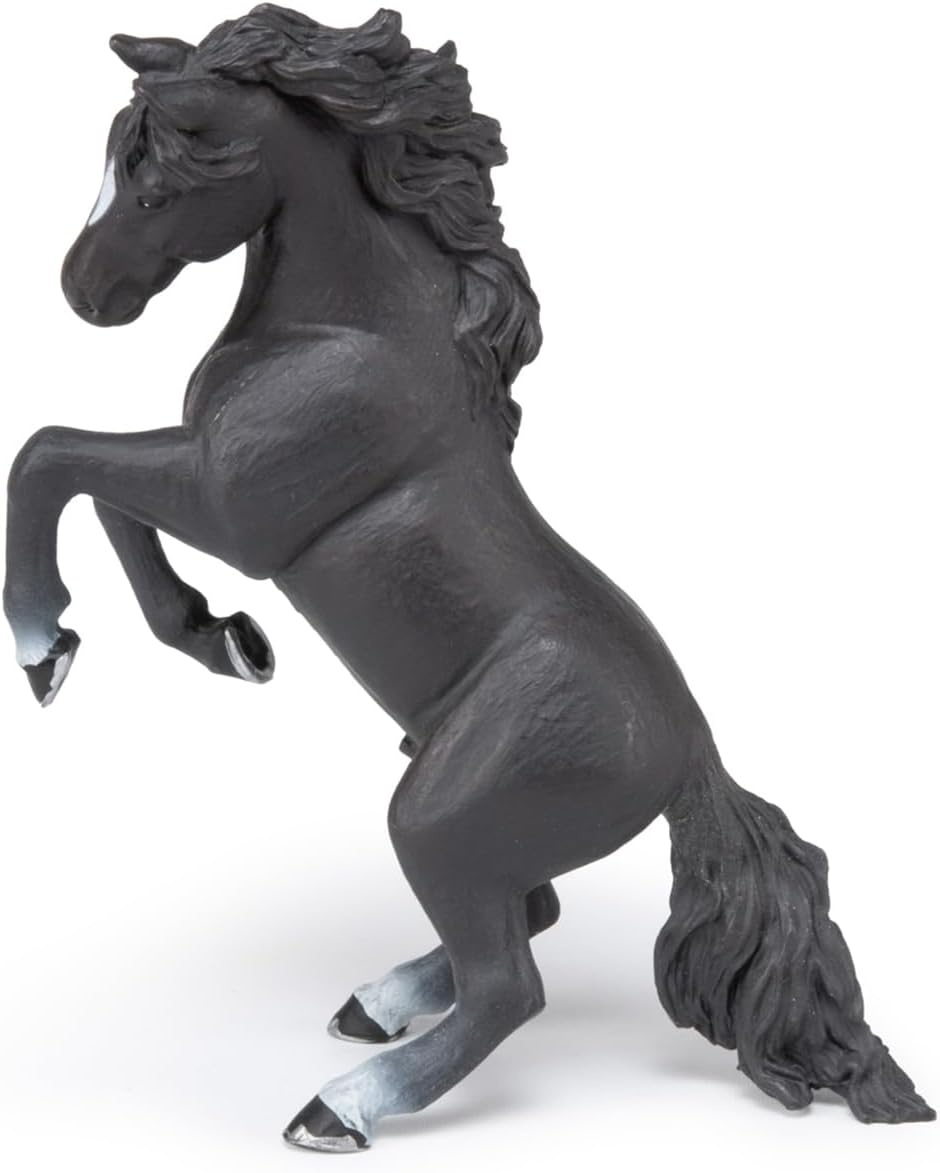 Figurina - Black reared up horse | Papo - 1 | YEO