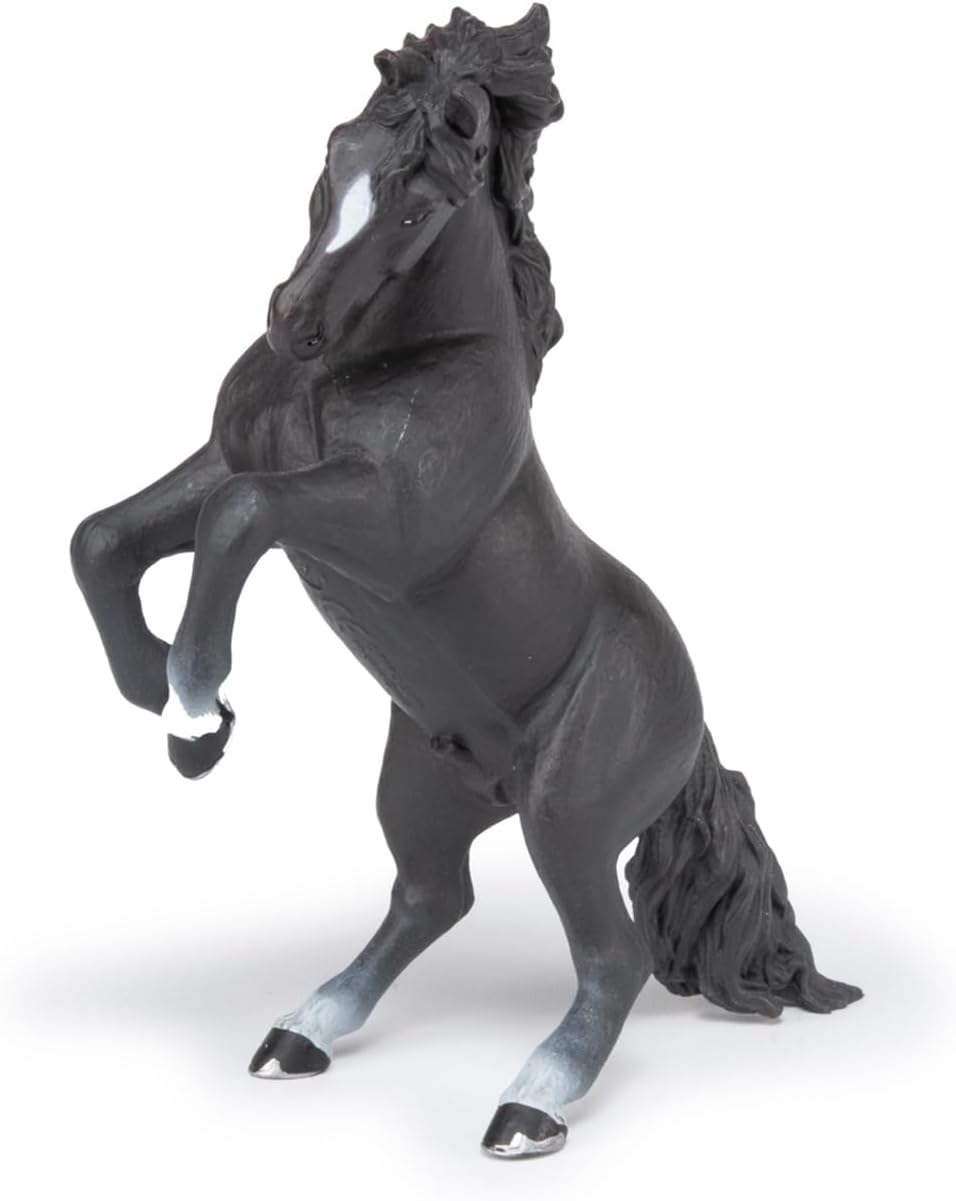 Figurina - Black reared up horse | Papo - 2 | YEO