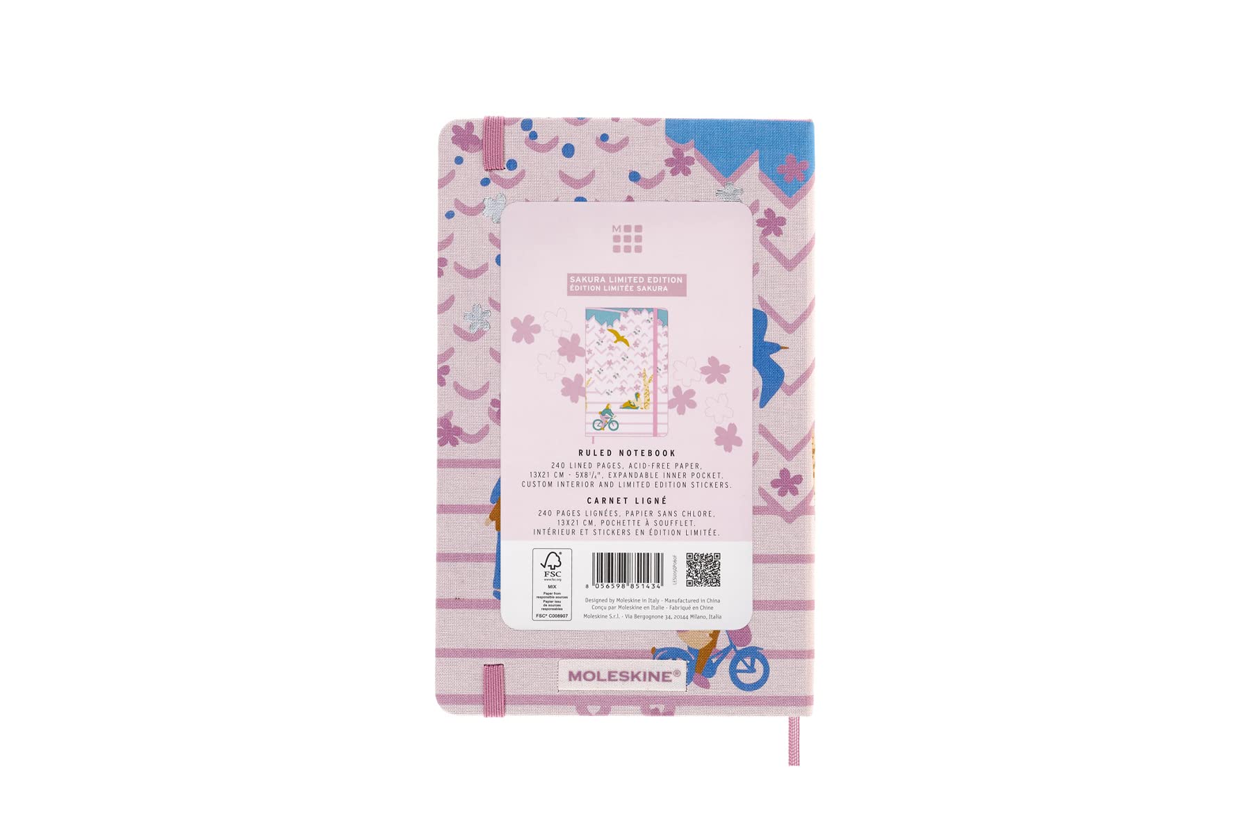 Carnet - Moleskine Limited Edition - Hard Cover, Large, Ruled - Sakura - Bicycle | Moleskine - 5 | YEO