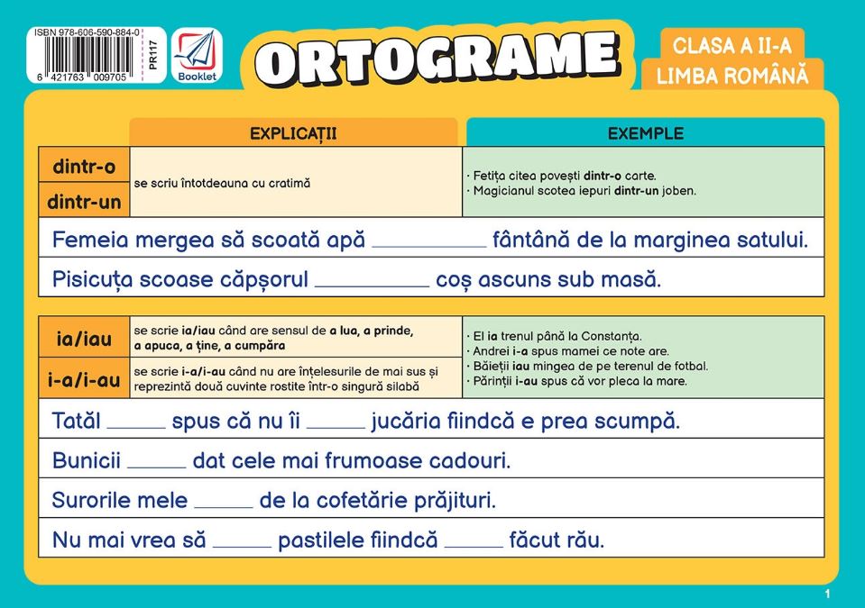 Pliant Ortograme – clasa a II-a |