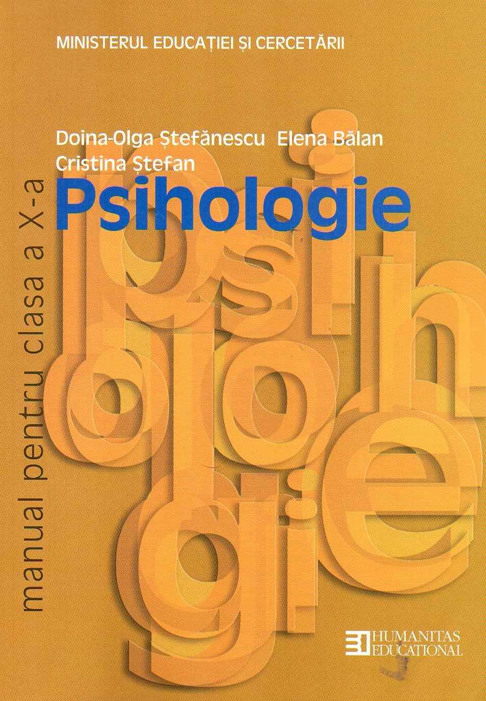 Psihologie. Manual pentru clasa a X-a | Cristina Stefan