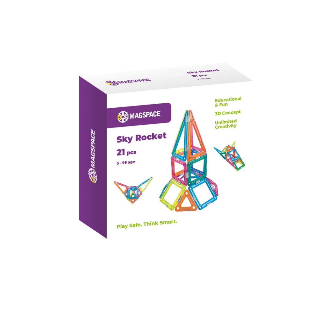 Joc magnetic de constructie - Sky Rocket, 21 piese | Magspace - 3 | YEO