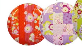 Farfurie-Patchwork Kimono Rosu | Jewel Japan