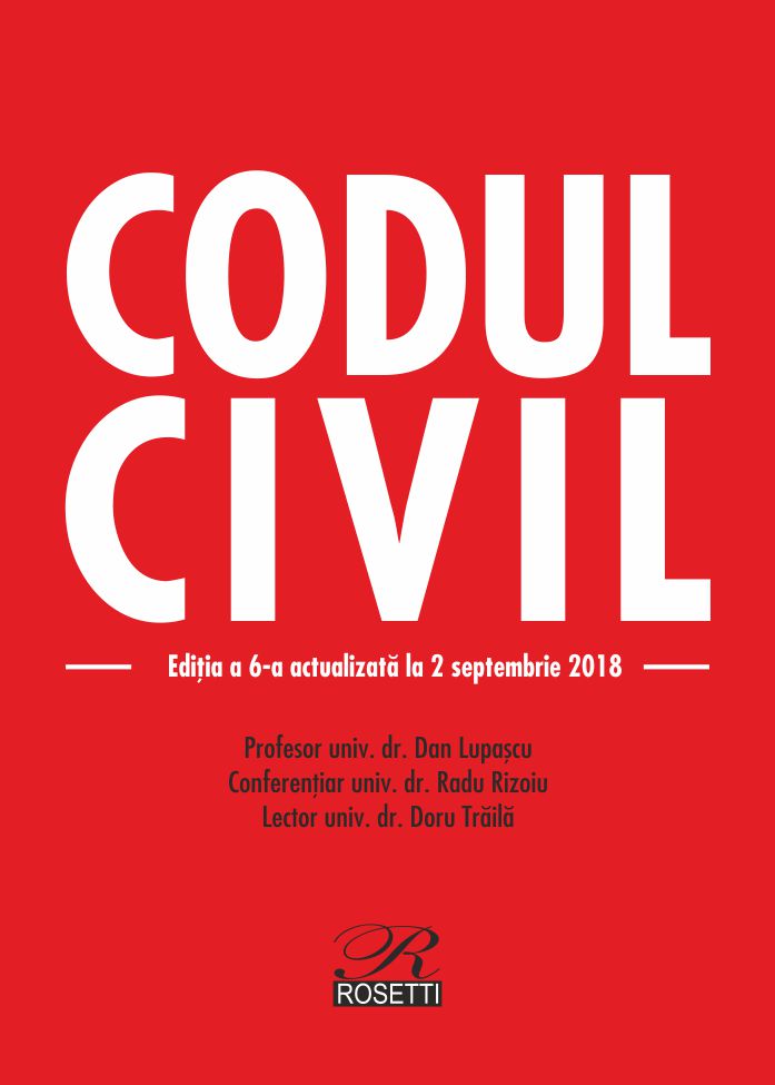 Codul civil 2018 | Dan Lupascu, Radu Rizoiu, Doru Traila Pret Mic de la carturesti imagine 2021