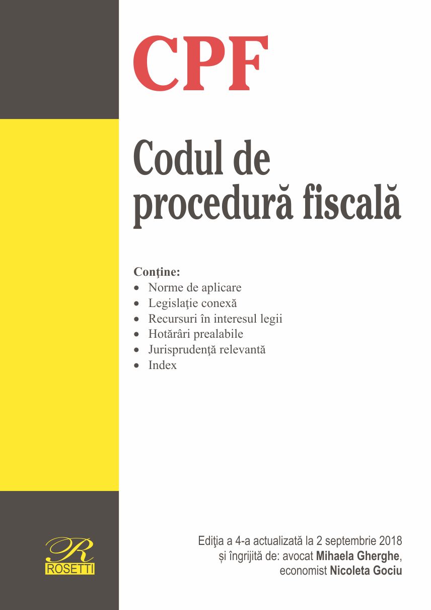 Codul de procedura fiscala | Mihaela Gherghe, Nicoleta Gociu carturesti.ro imagine 2022