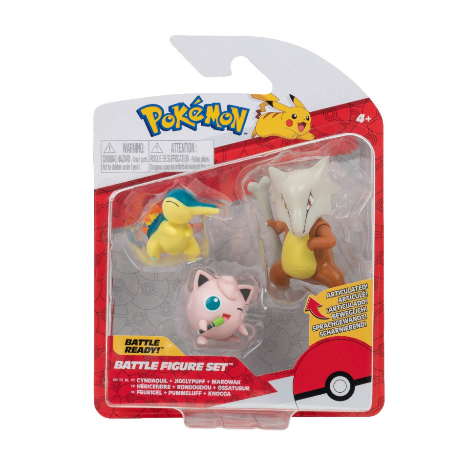 Set figurine - Pokemon - Cyndaquil, Jigglypuff, Marowak | Jazwares