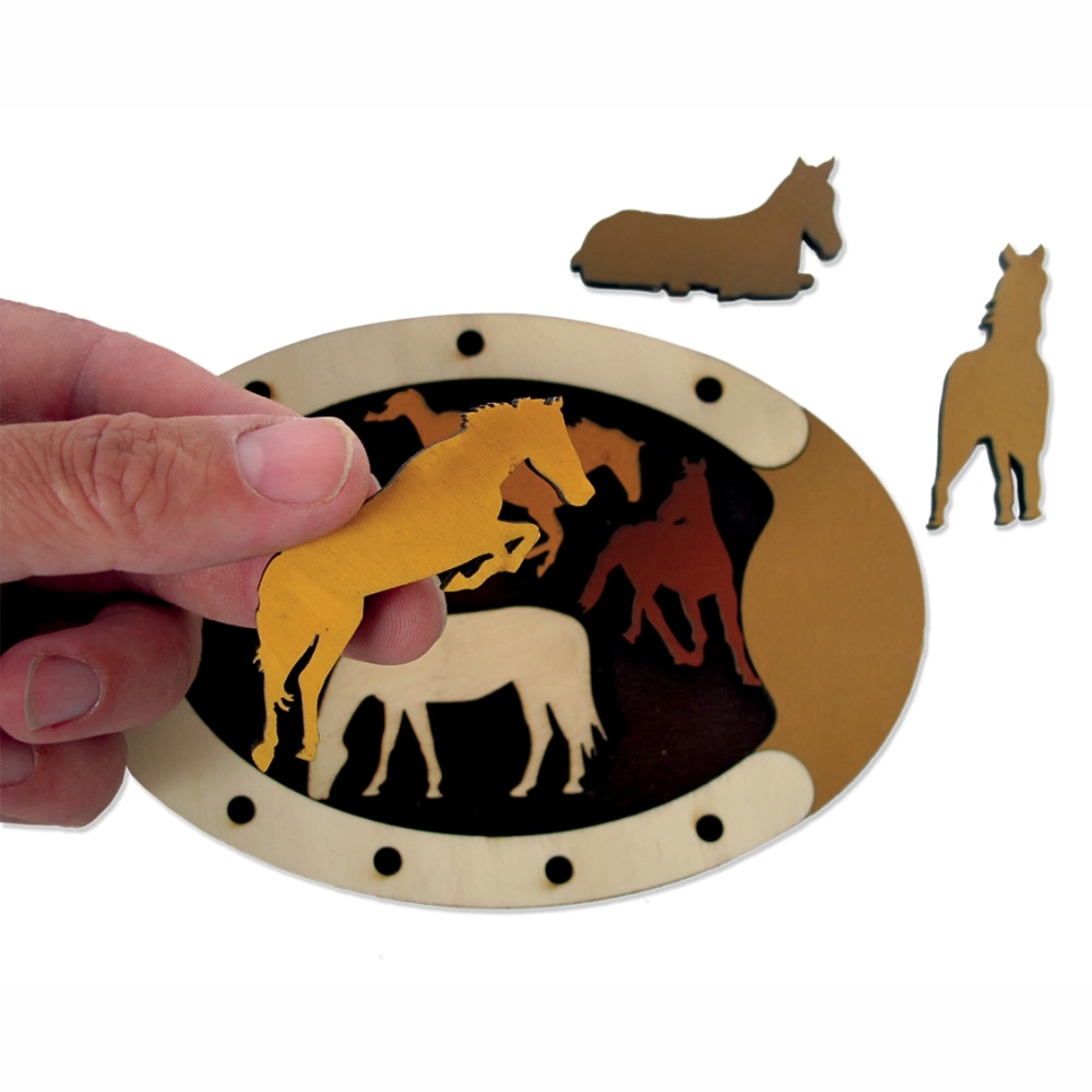 Puzzle din lemn - Constantin’s - Wild Horses | Recent Toys - 1
