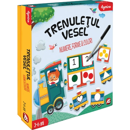 Puzzle educativ - Trenuletul vesel - Numere, forme, culori | Agerino - 5 | YEO