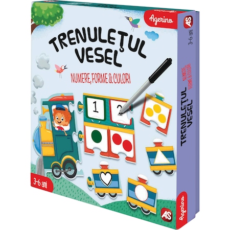 Puzzle educativ - Trenuletul vesel - Numere, forme, culori | Agerino - 1 | YEO