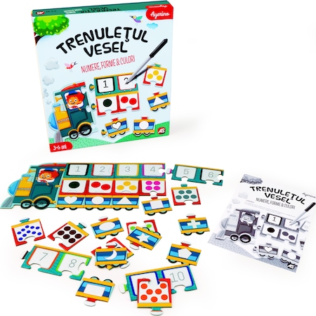 Puzzle educativ - Trenuletul vesel - Numere, forme, culori | Agerino - 3 | YEO