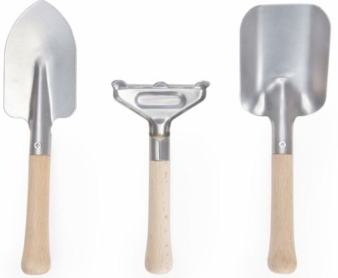 Unelte pentru gradina - Rake, Shovel, Spade - Silver | Kikkerland