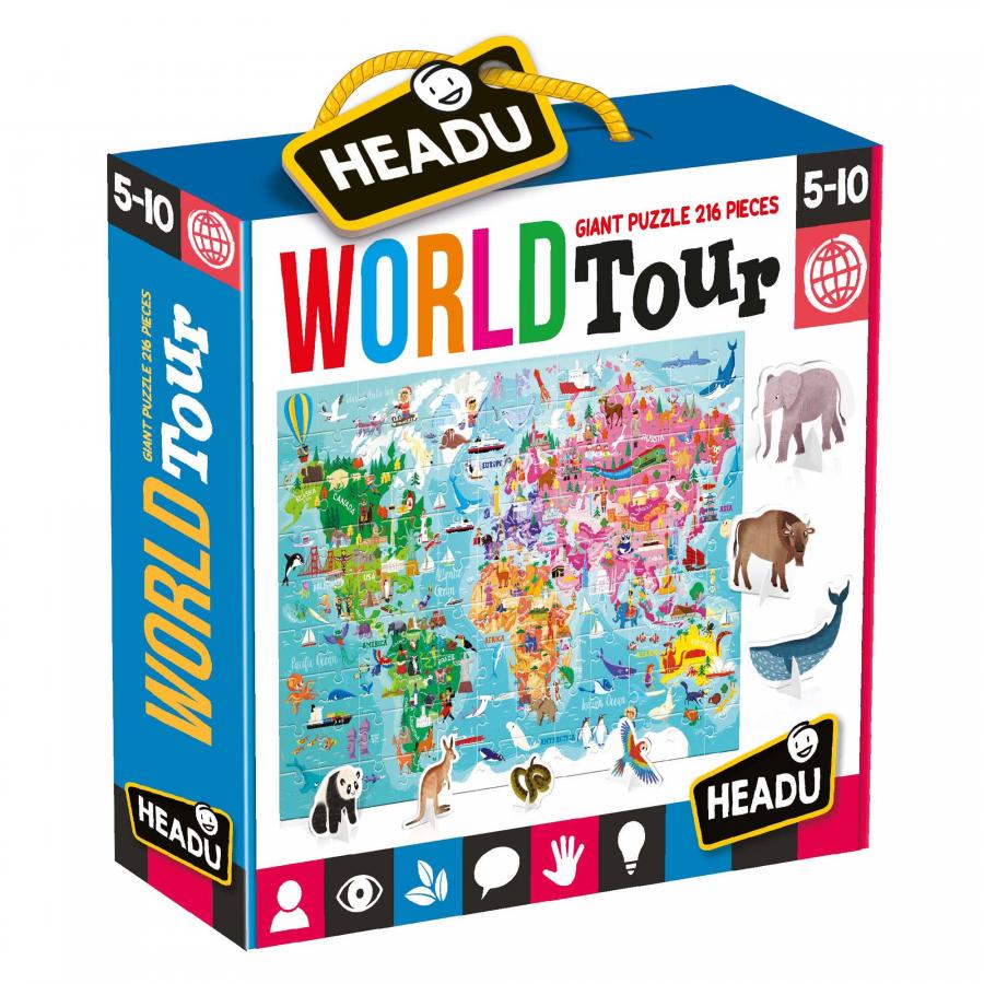 Puzzle educativ - World Tour | Headu