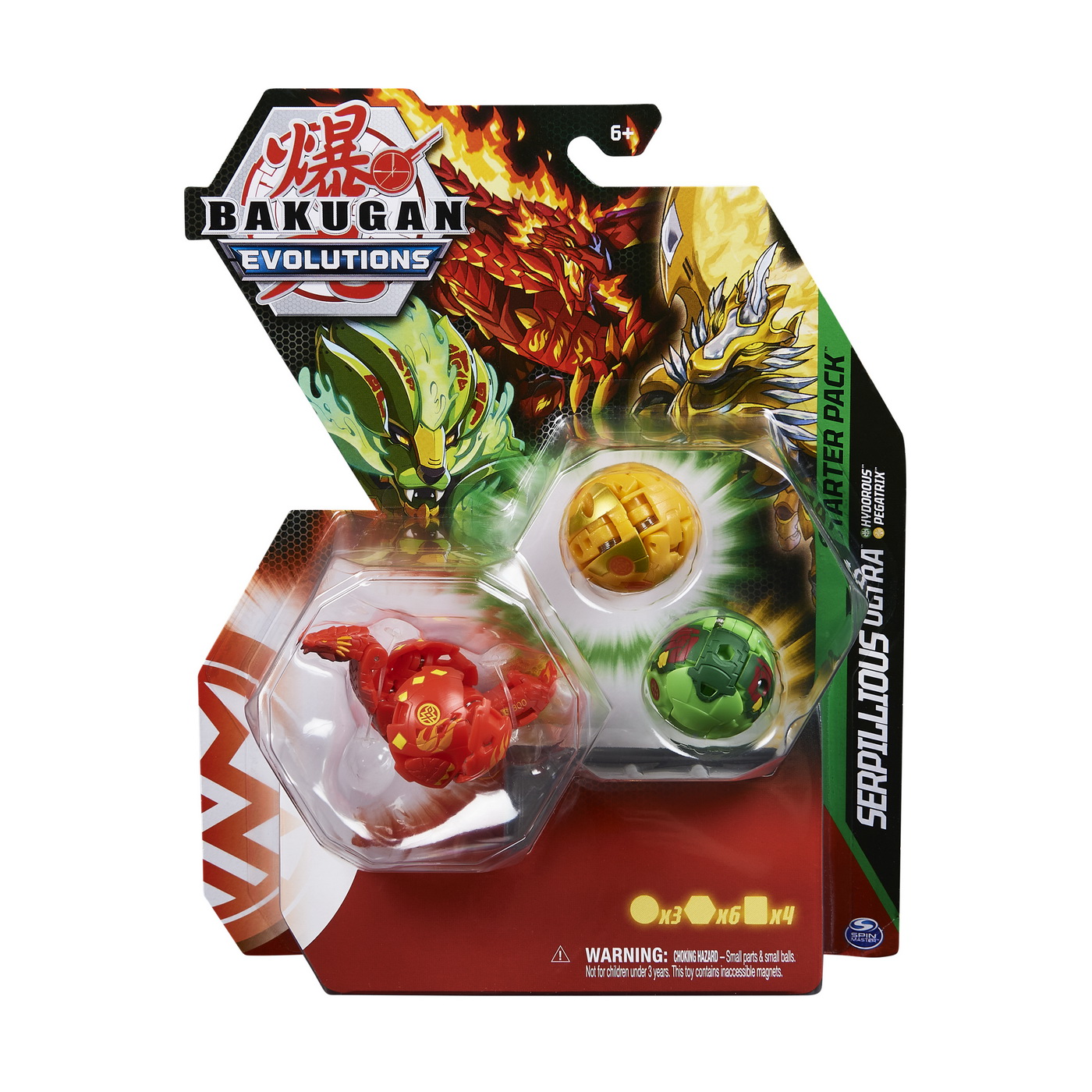 Jucarie - Bakugan Pachet Starter 3 Bakugani S4 Serpillious Ultra, Hydorous Si Pegatrix | Spin Master