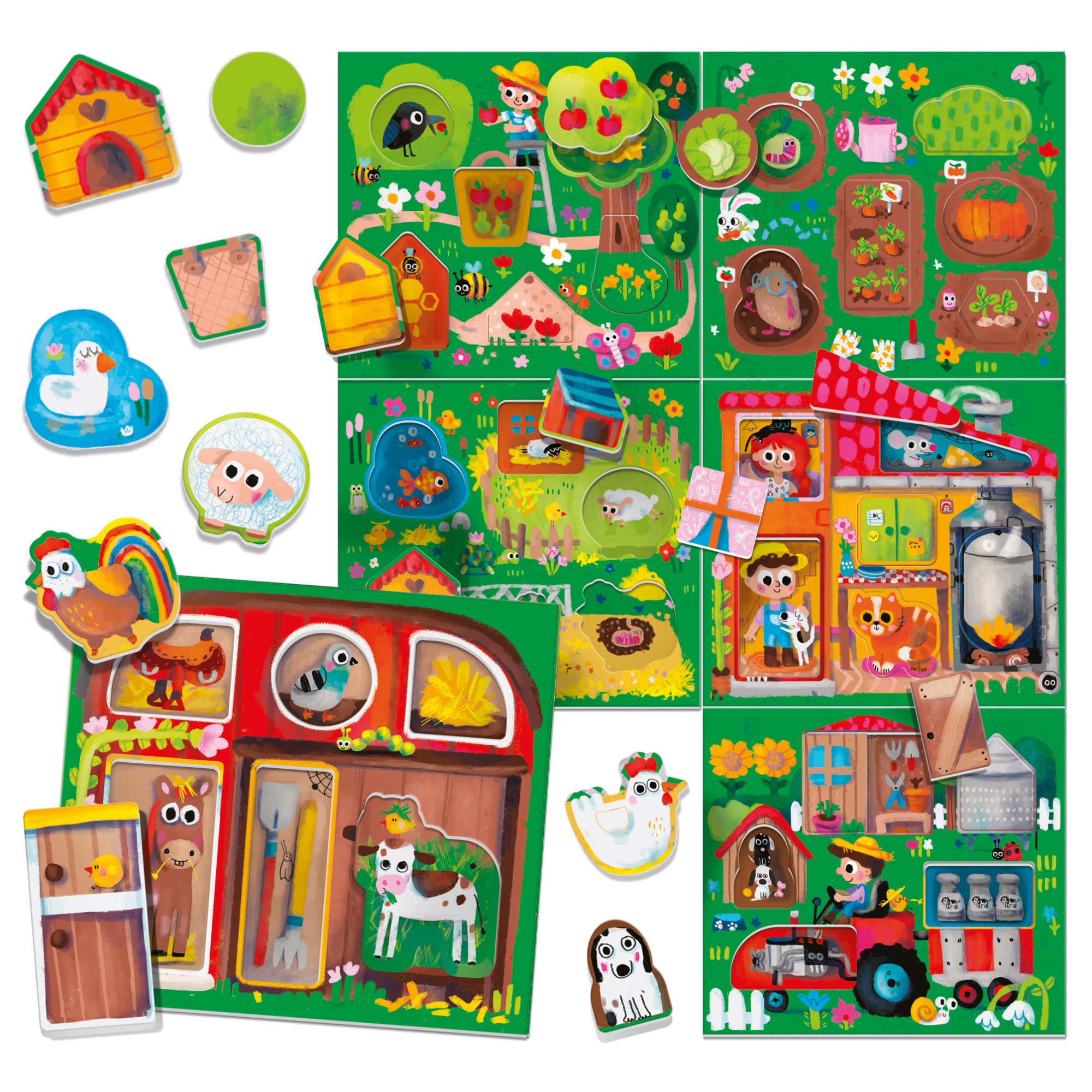 Puzzle educativ - Montessori - Joaca la ferma | Headu - 1