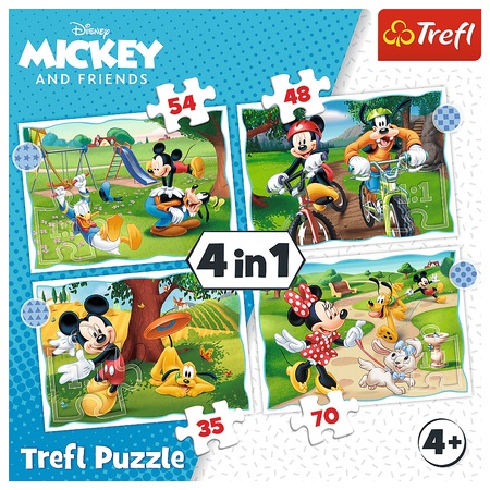 Puzzle - Disney - Mickey, Ziua Deosebita, 4 in 1 | Trefl - 3