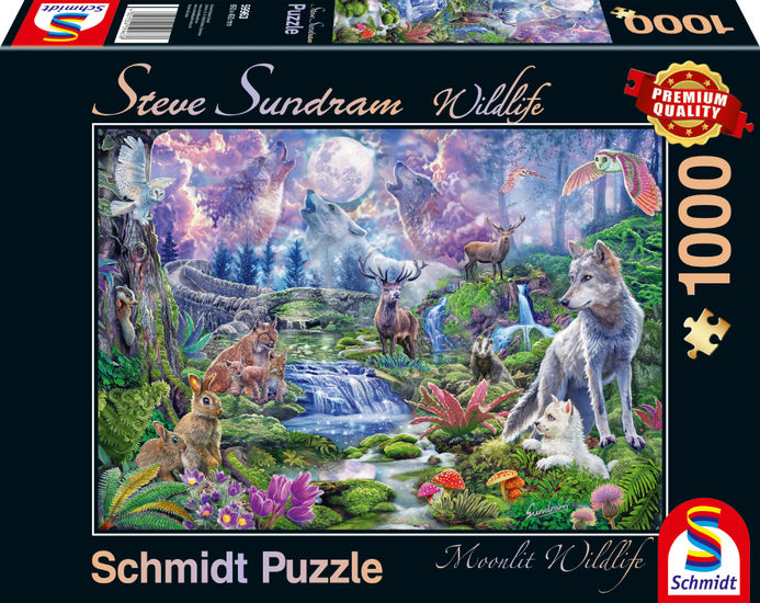 Puzzle 1000 piese - Steve Sundram - Moonlit Wildlife | Schmidt