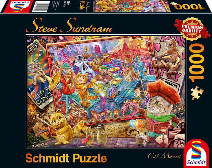 Puzzle 1000 piese - Steve Sundram - Cat Mania | Schmidt - 1 | YEO