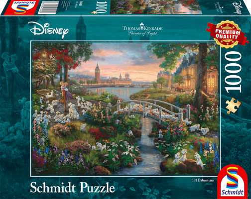 Puzzle 1000 piese - Thomas Kinkade - Disney - 101 Dalmatians | Schmidt
