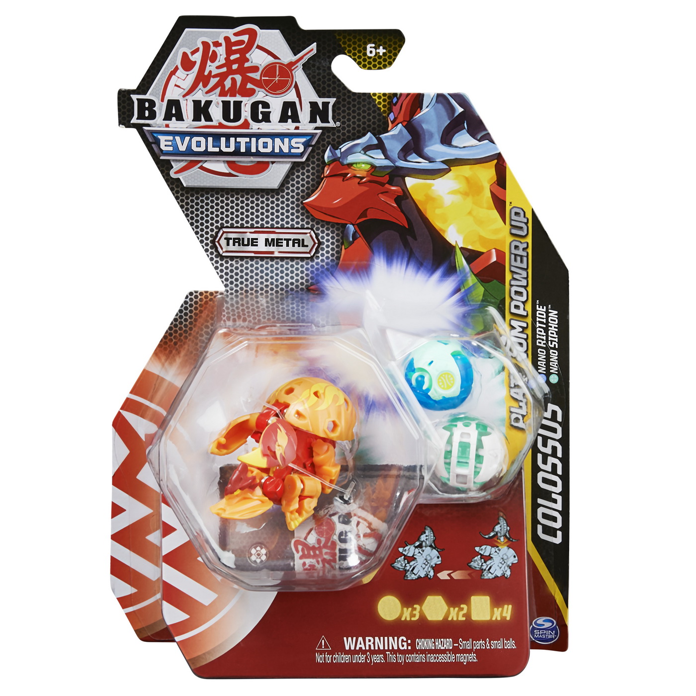 Set figurine - Bakugan Platinum Powerup S4 - Colossus, Riptide Si Siphon | Spin Master image