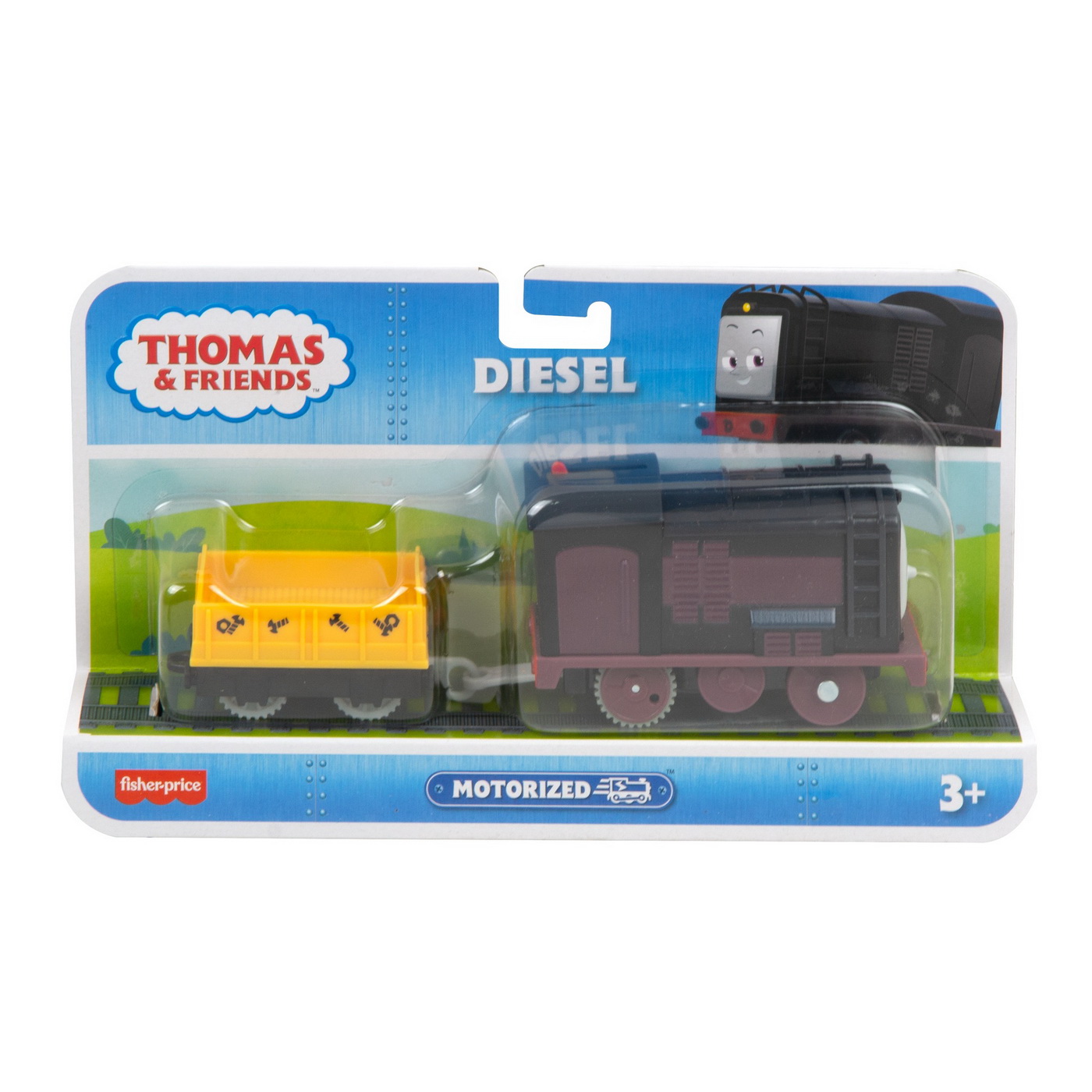 Jucarie - Thomas Locomotiva Motorizata Diesel cu Vagon | Fisher Price - 0