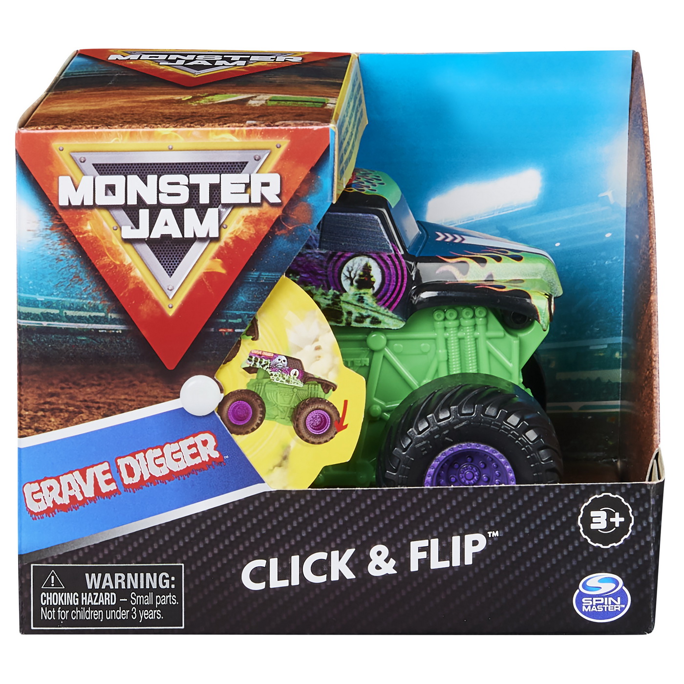 Masina - Monster Jam Click Flip - Grave Digger | Spin Master