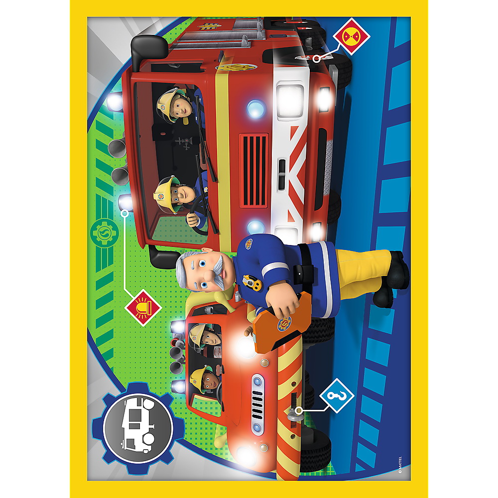Puzzle 4 in 1 - Pompierul Sam - Ajutoarele pompierului Sam | Trefl - 1