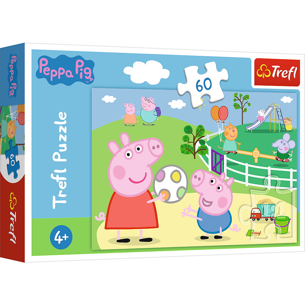 Puzzle 60 piese - Peppa Pig - Distractie cu prietenii | Trefl