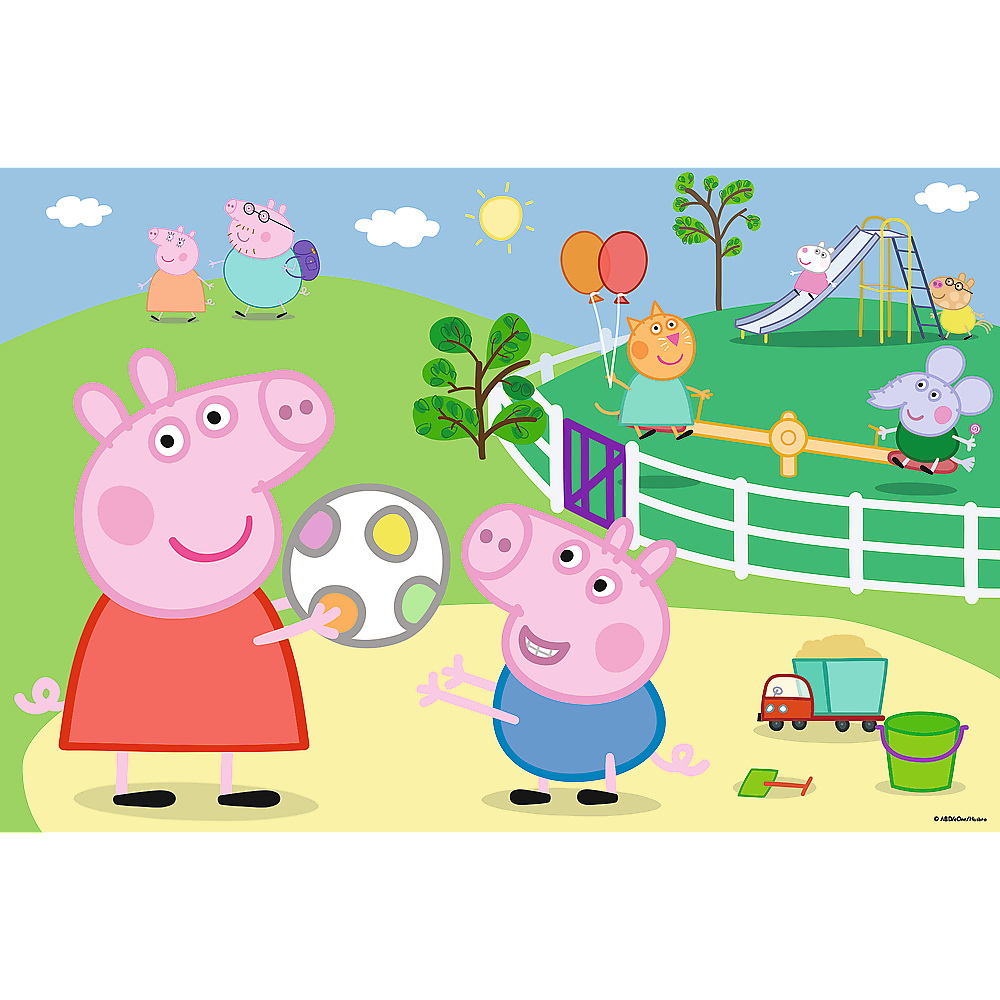Puzzle 60 piese - Peppa Pig - Distractie cu prietenii | Trefl - 1