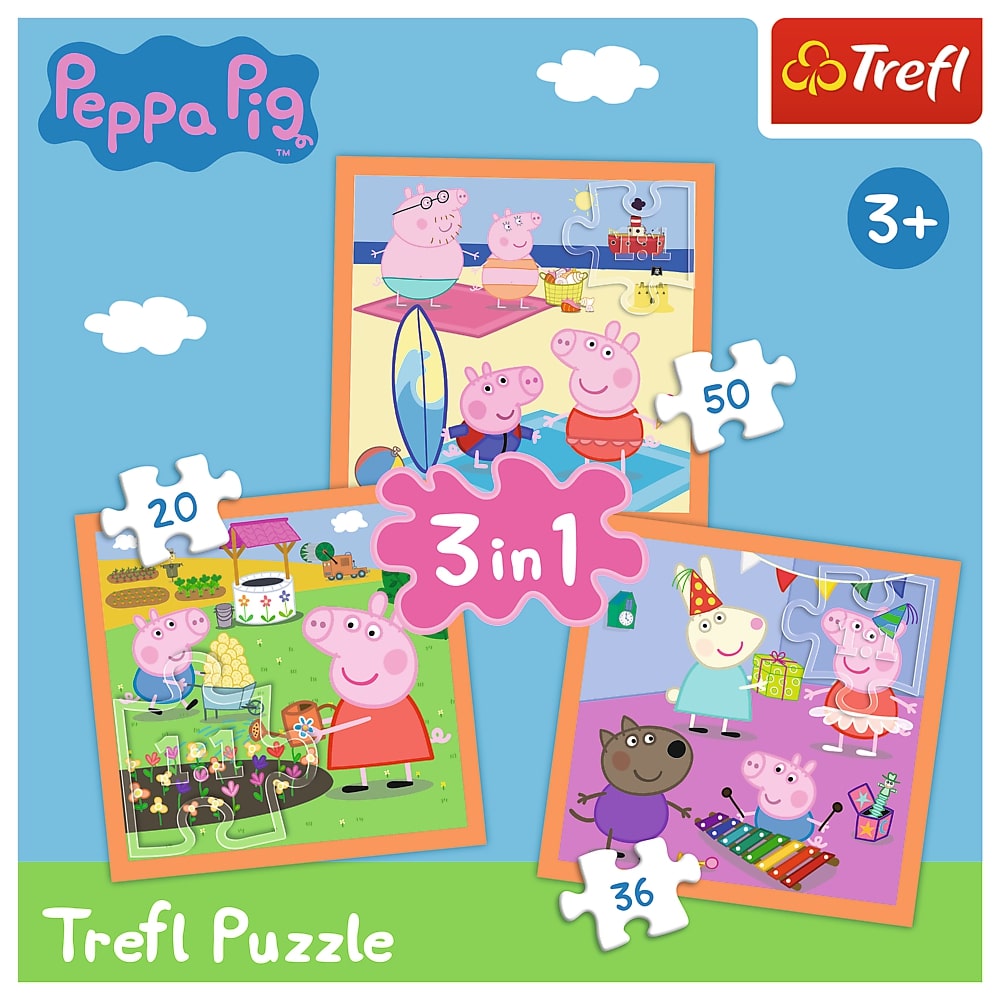 Puzzle 3 in 1 - Inventiva Peppa Pig | Trefl - 1