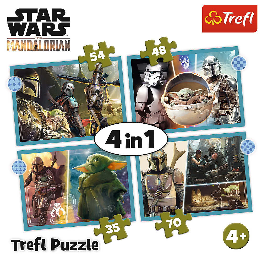 Puzzle 4 in 1 - Star Wars - Mandalorianul | Trefl - 4 | YEO