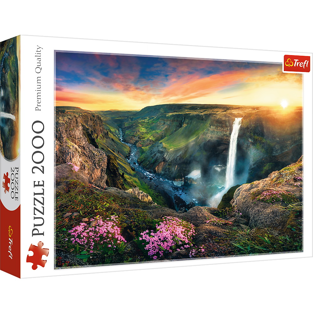 Puzzle 2000 piese - Cascada Haifoss Islanda | Trefl - 0