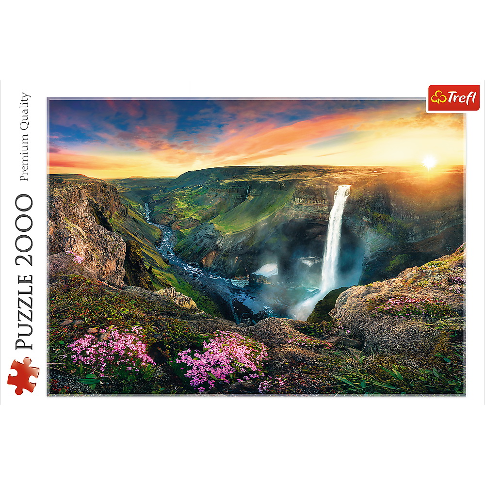 Puzzle 2000 piese - Cascada Haifoss Islanda | Trefl - 2