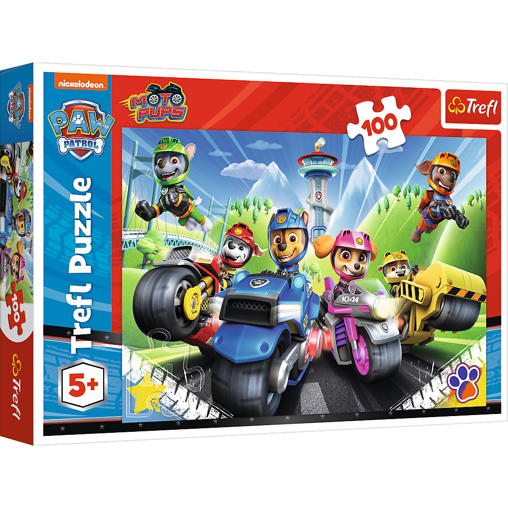 Puzzle 100 piese - Patrula Catelusilor - Catelusii pe motociclete | Trefl - 2