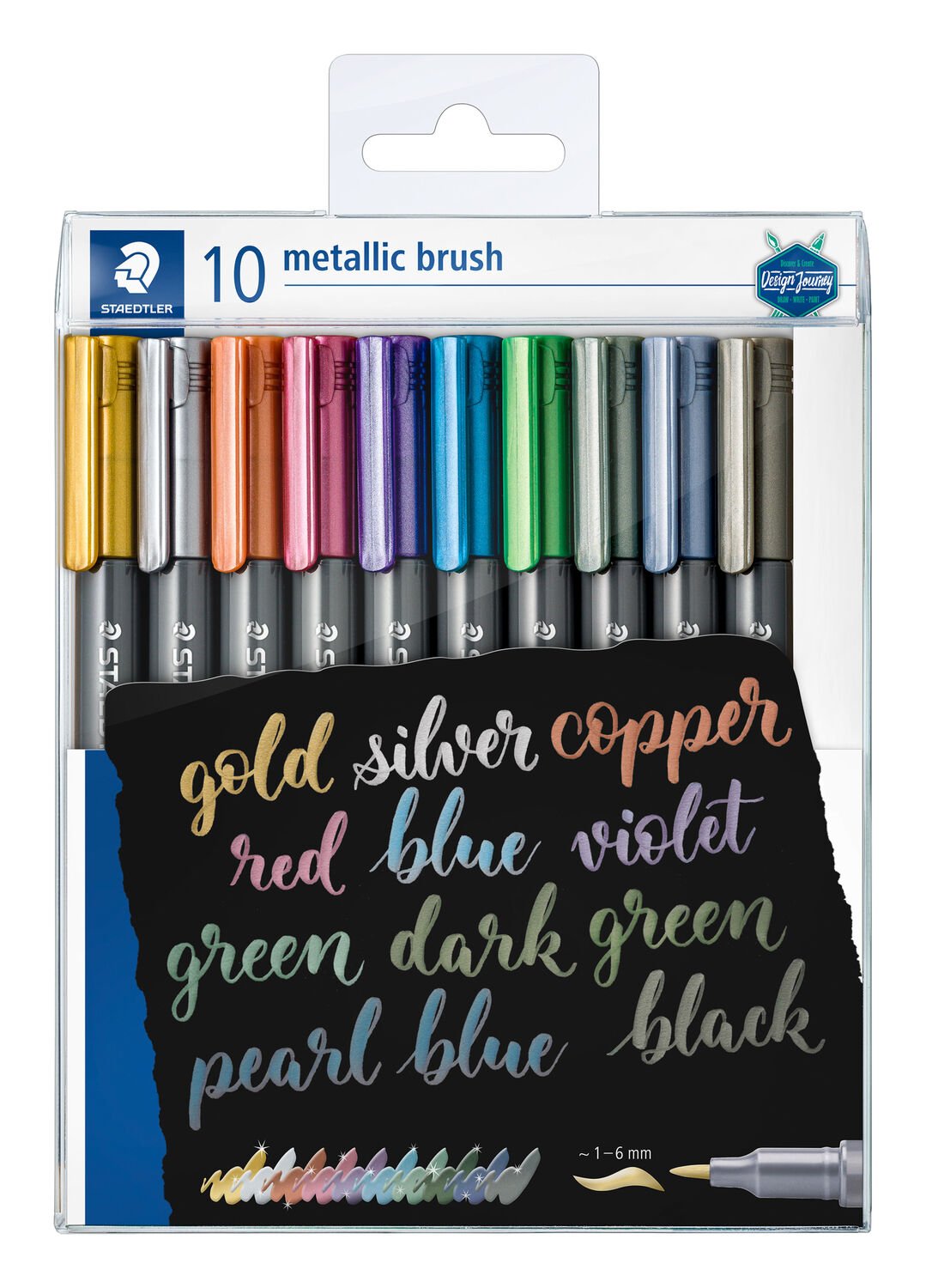 Set 10 markere - Metallic Brush - Assorted Colours | Staedtler