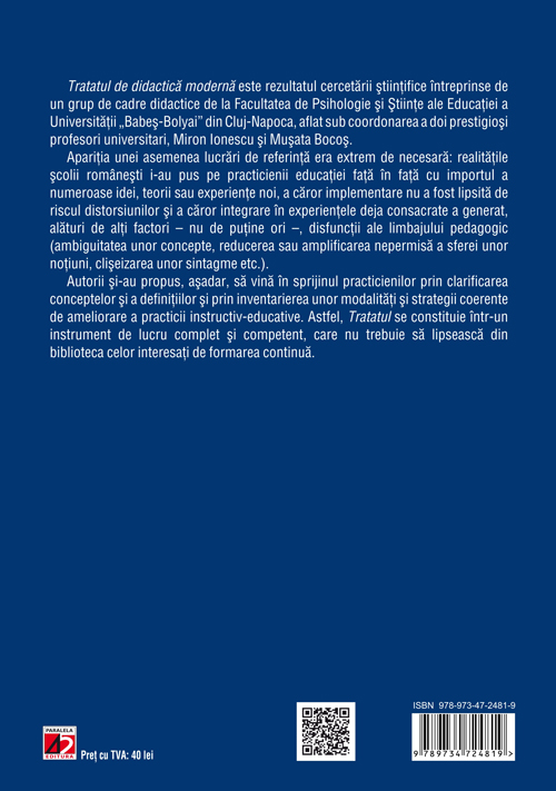  Tratat de didactica moderna | Musata-Dacia Bocos, Miron Ionescu 