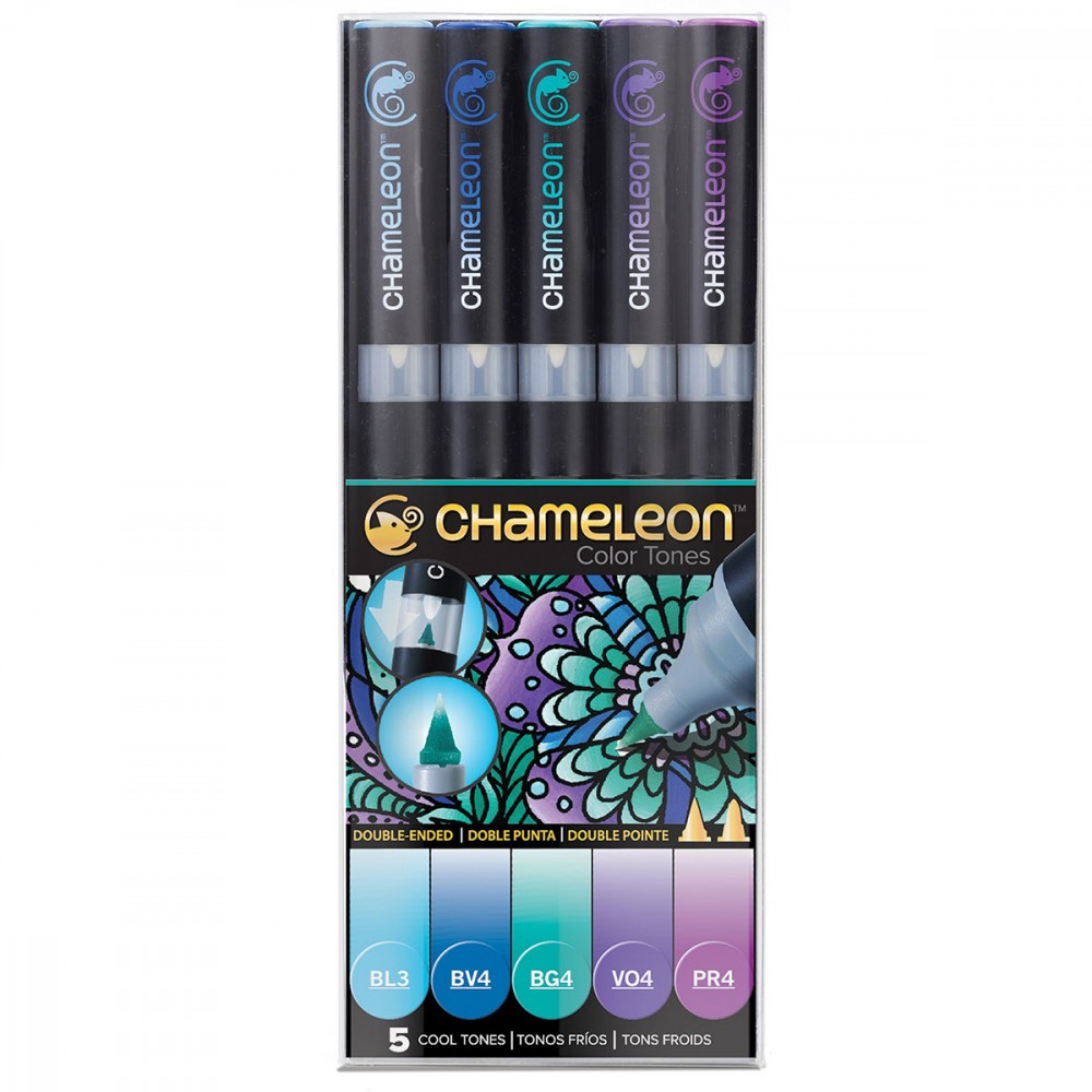 Set 5 markere - Chameleon Cool Tones | Chameleon Pens