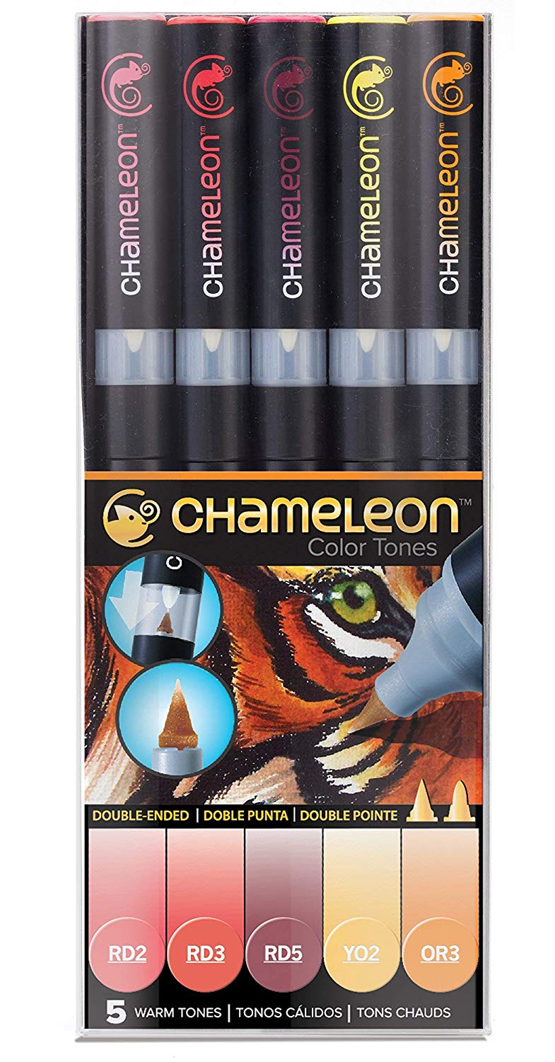 Set 5 markere - Chameleon Warm Tones | Chameleon Pens