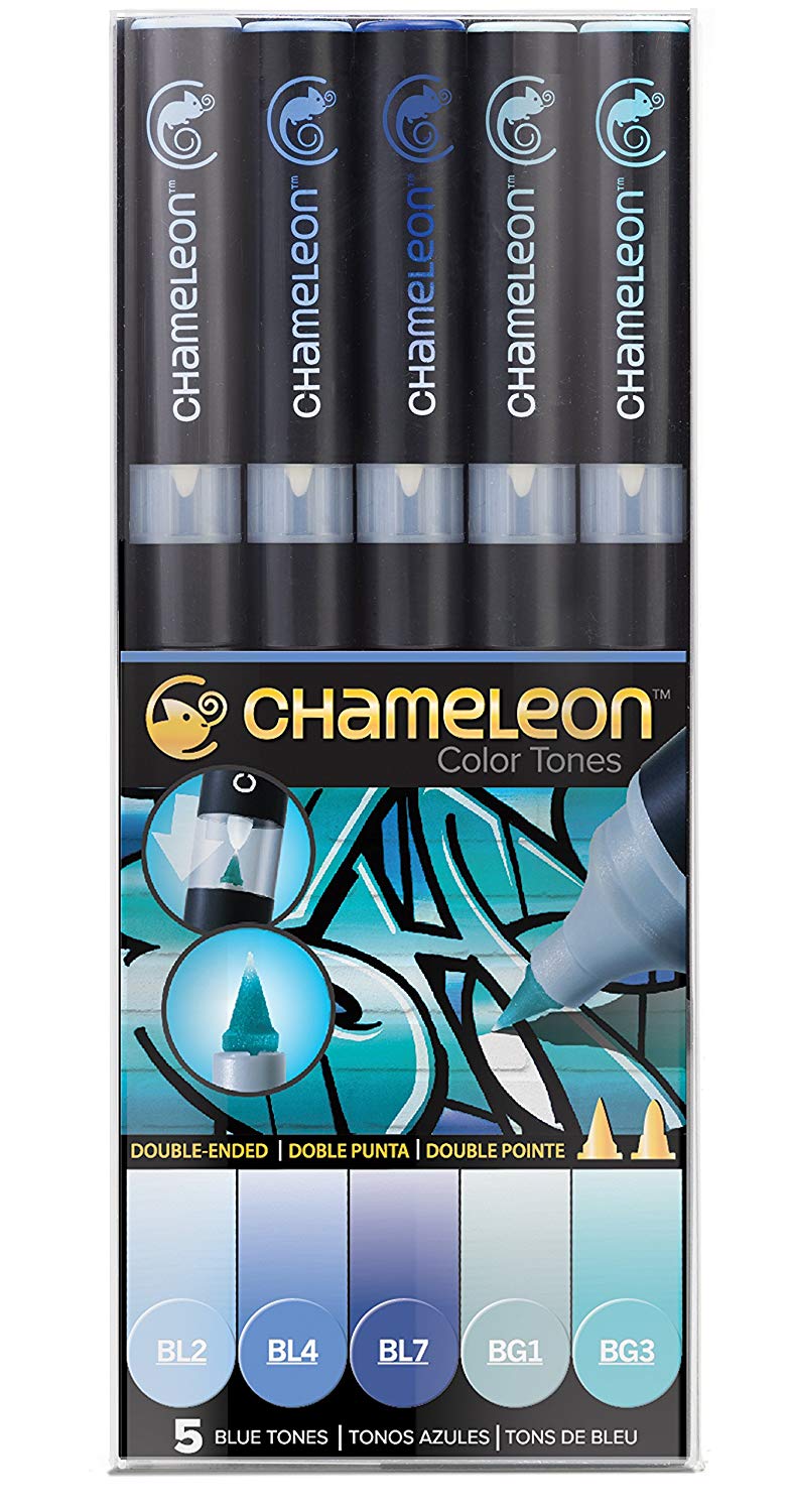 Set 5 markere - Chameleon Blue Tones | Chameleon Pens