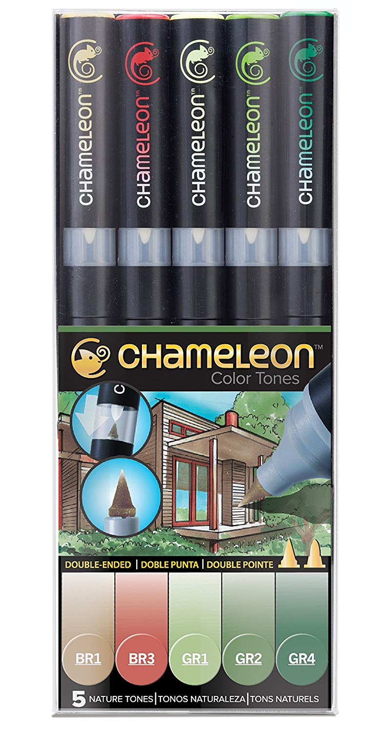 Set 5 markere - Chameleon Nature Tones | Chameleon Pens