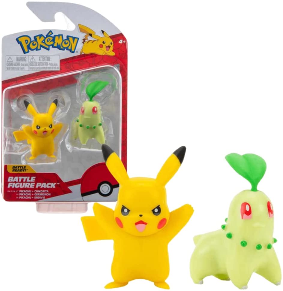 Set figurine - Pokemon - Chikorita and Pikachu | Jazwares image2