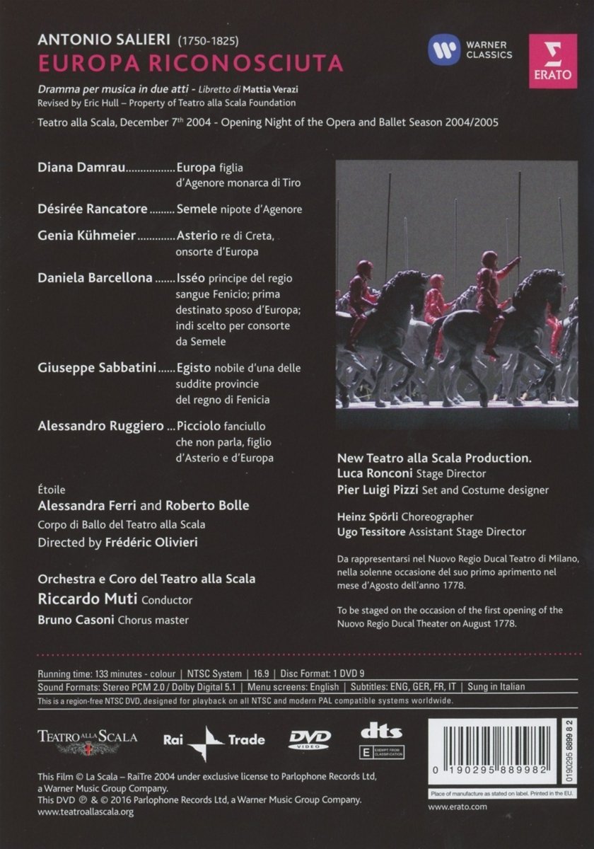 Salieri - L\'Europa riconosciuta (DVD) | Diana Damrau, Riccardo Muti, Luca Ronconi, Orchester der Bayreuther Festspiele, Chor der Mailander Scala - 1 | YEO