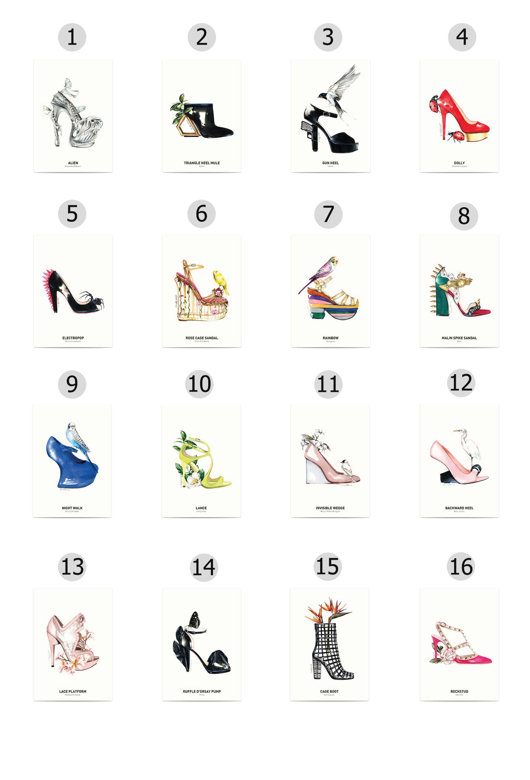 Carte postala - Fashionary Iconic Shoes - Mai multe modele | Fashionary - 2 | YEO