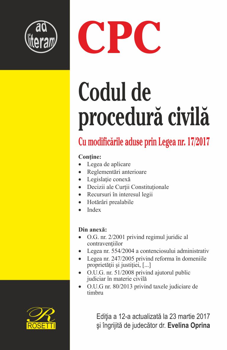 Codul de procedura civila | Evelina Oprina carturesti.ro Carte