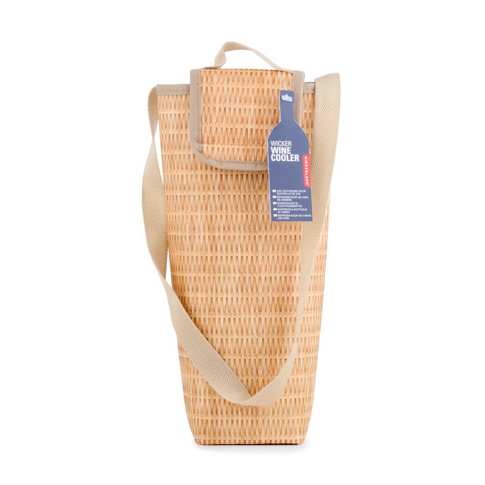 Geanta termica vin - Wicker wine cooler | Kikkerland