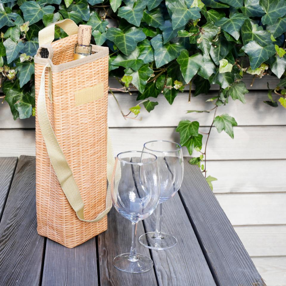 Geanta termica vin - Wicker wine cooler | Kikkerland - 1 | YEO