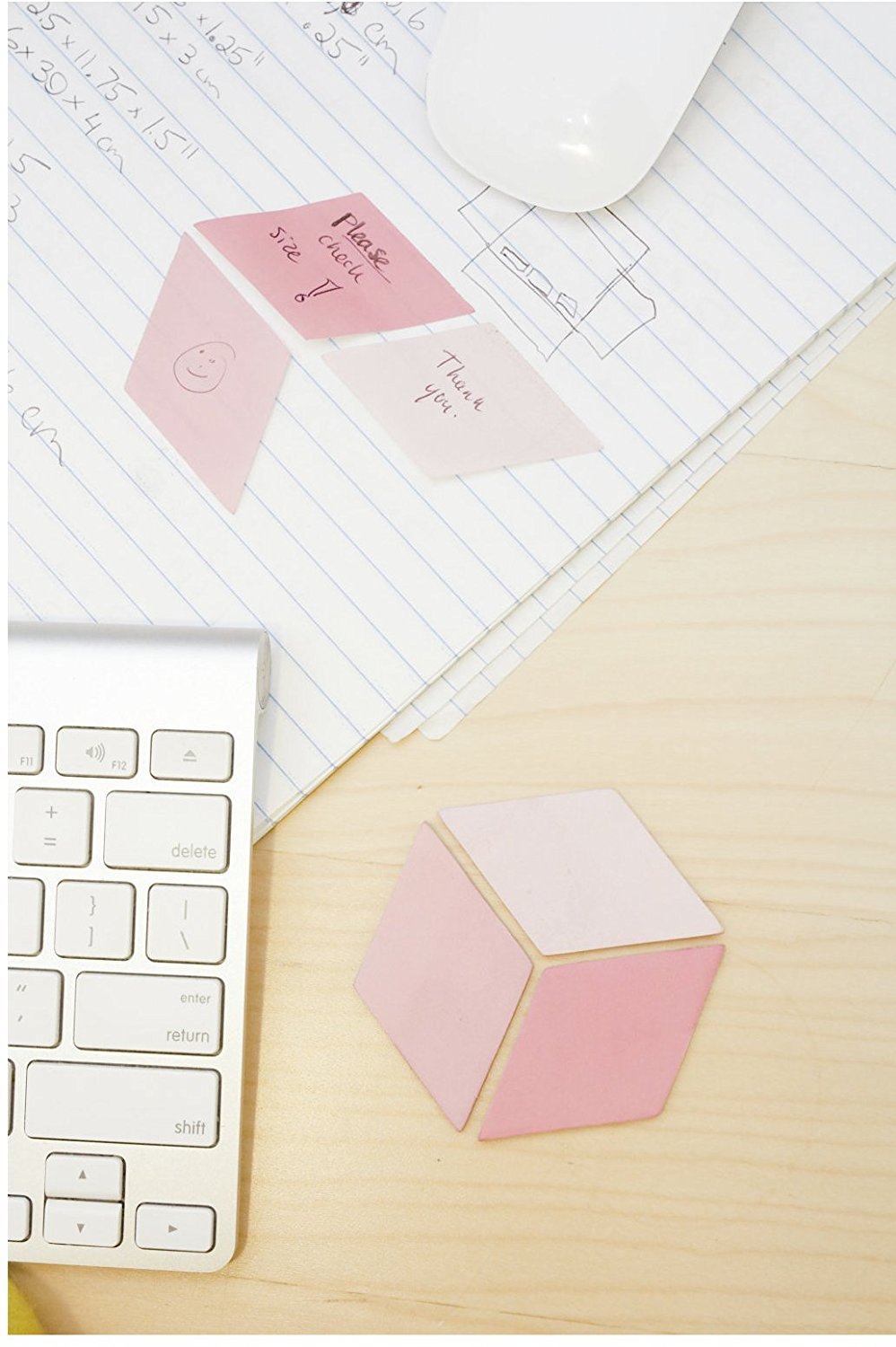 Pink Geometric Sticky Notes | Kikkerland