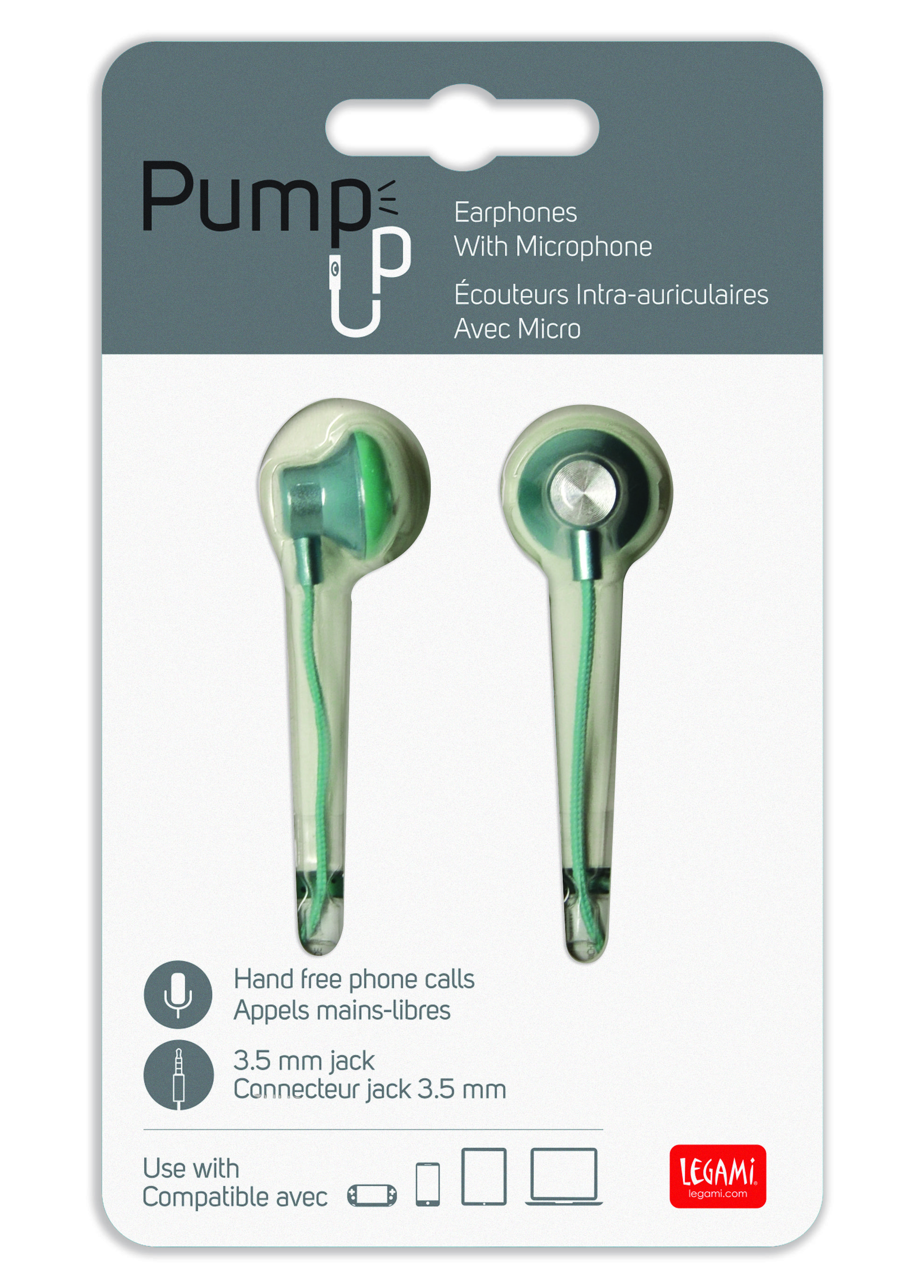  Casti - Pump Up Earphones , verzi | Legami 