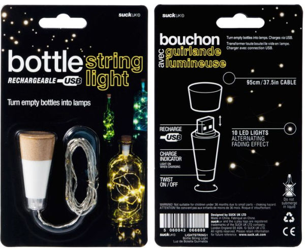 Dop luminos - White String Bottle Light | Suck Uk - 1 | YEO