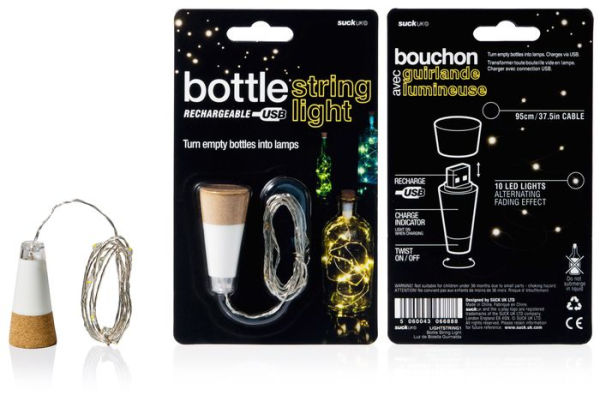 Dop luminos - White String Bottle Light | Suck Uk - 2 | YEO