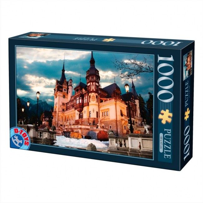 Puzzle 1000 piese - Imagini din Romania - Castelul Peles - Seara | D-Toys image0
